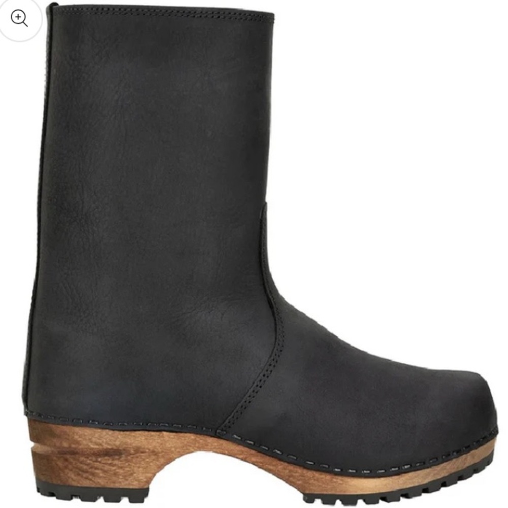 Sanita Risotto oiled leather Clog boots in Black
